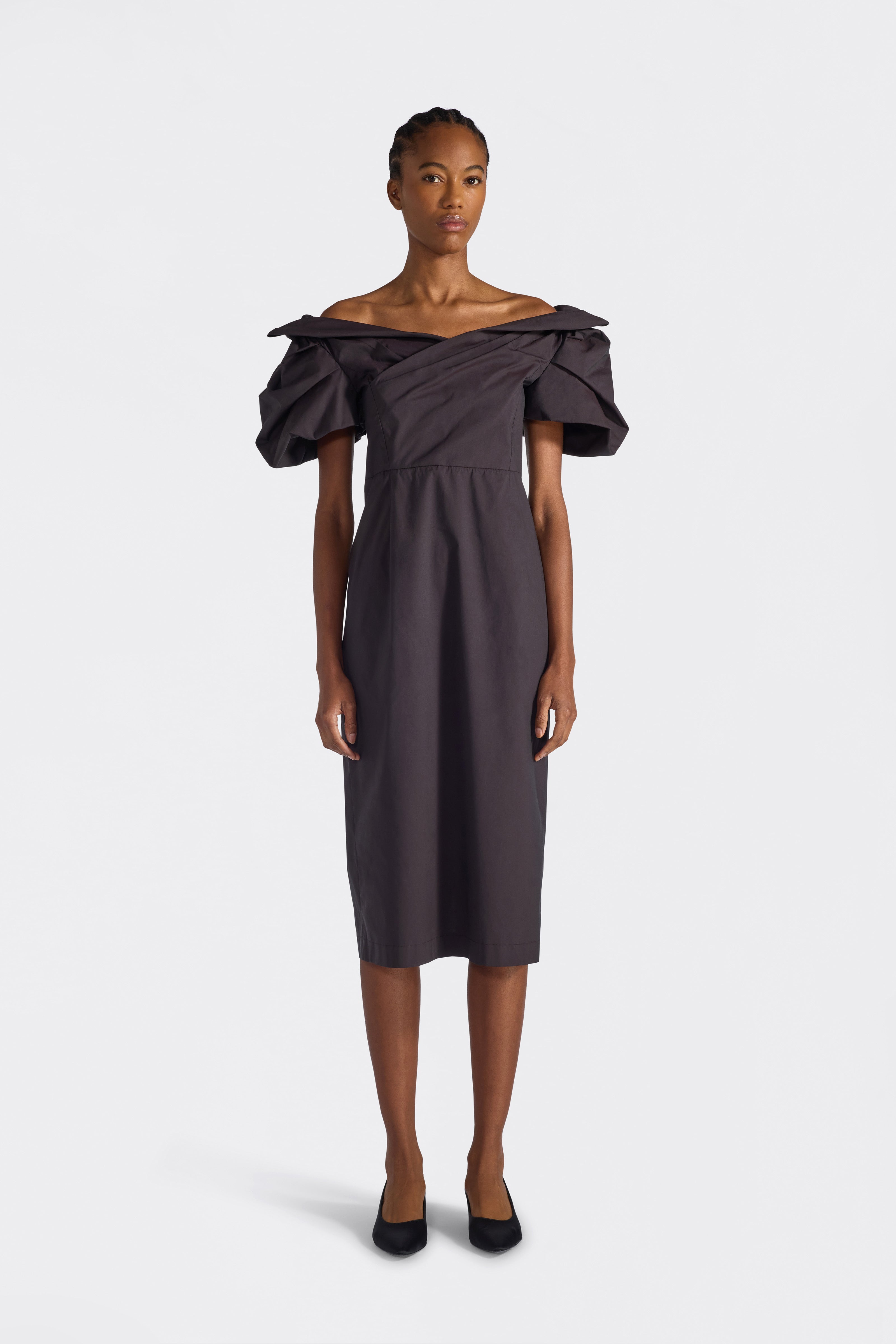 Liviana Conti Gianira robe midi fondente F6SK37 manches ballon