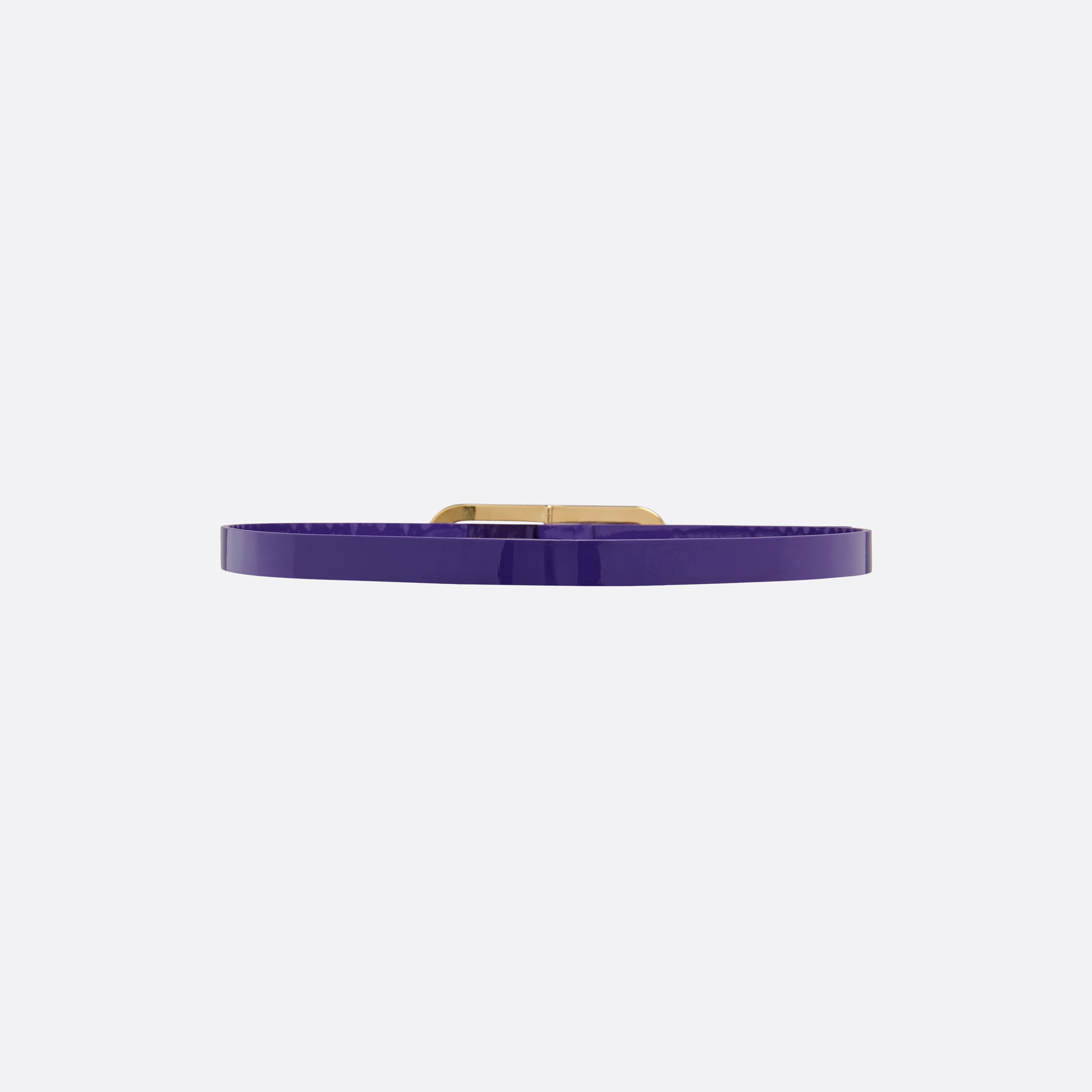 Alessandra Rich Accessories ceinture fine cuir violet cristal