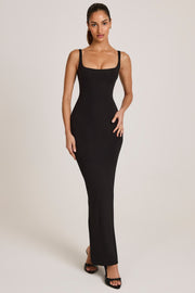 Oh Polly Soreia robe maxi noire modal moulante