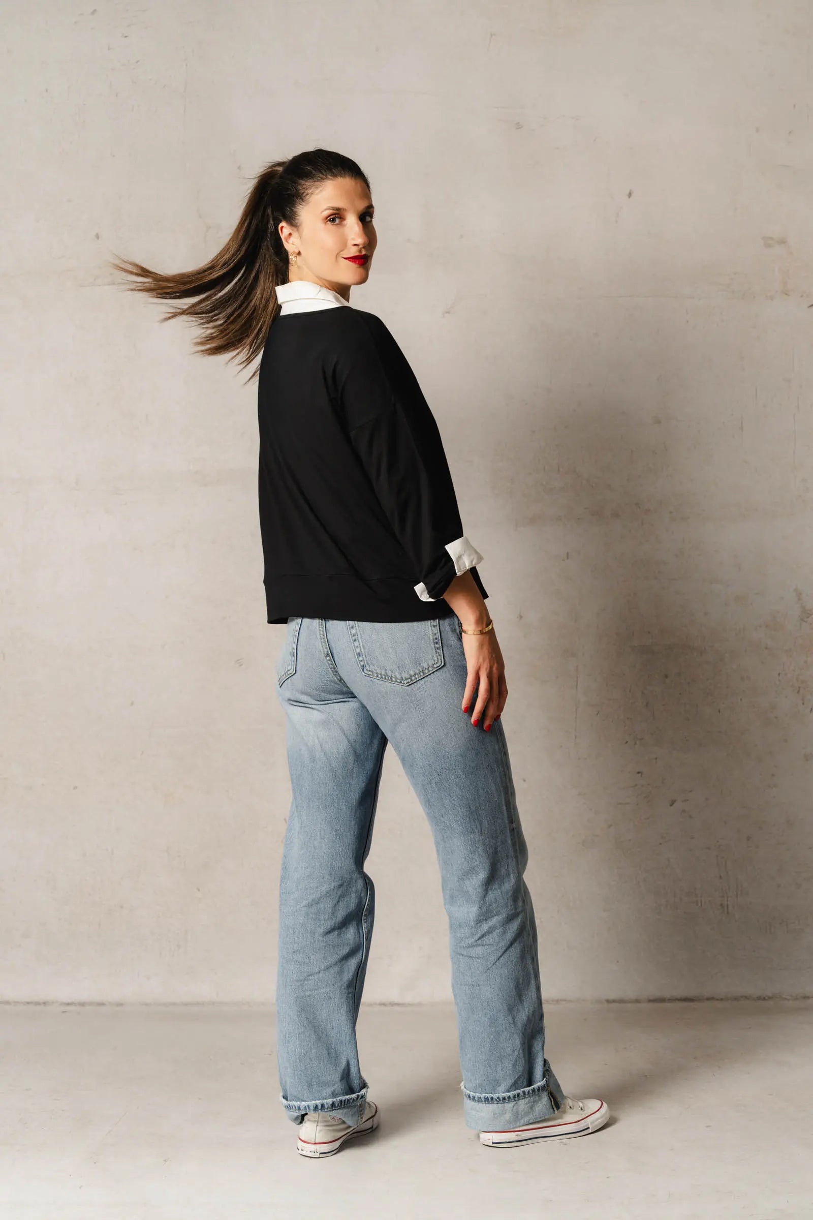 Thelma & Rose Cléa sweat col bateau navy T1