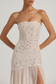 Oh Polly Embellished Kerra robe maxi blanche strass