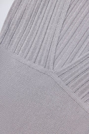 Oh Polly Solara Robe Maxi Argent Dos Nu Col Montant