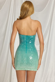 Oh Polly Dresses Alessi robe bleue ombré sequins