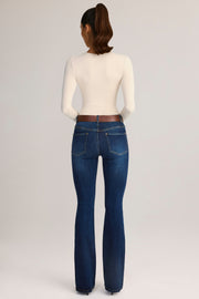Oh Polly Lone jean flare indigo taille mi-haute