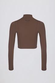 Oh Polly Bo+Tee veste sport marron zip crop