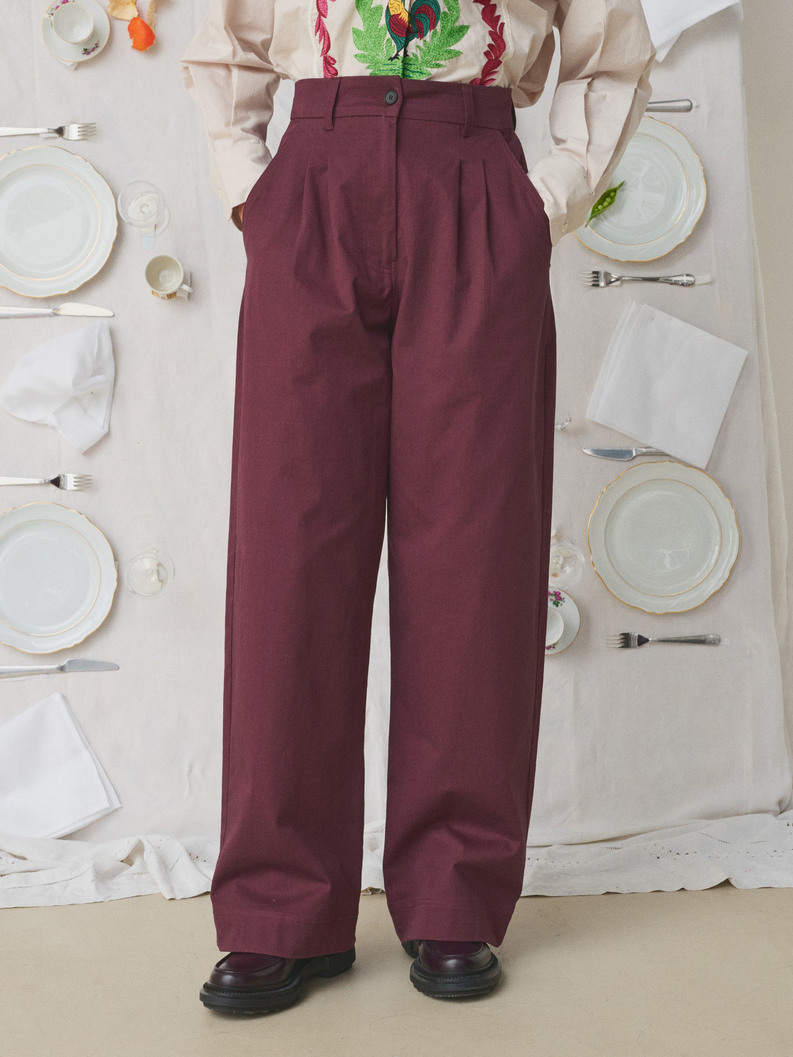 Mii a table Miti pantalon velours Taille M bordeaux