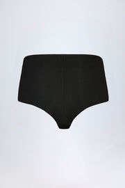 Oh Polly Shorts Hot Pants Jersey Noir Sabrine Taille Basse