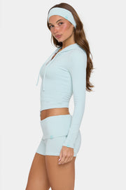 Oh Polly Short Mini Menthe Rayé Jersey Côtelé
