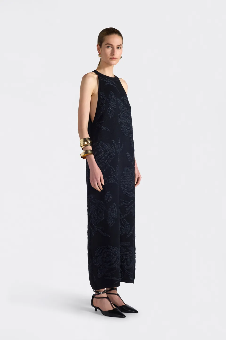 Liviana Conti Fidele robe longue noire viscose sans manches