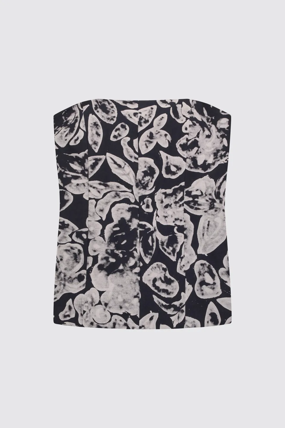Liviana Conti Cecile top bustier notte/ecru imprimé viscose-lin