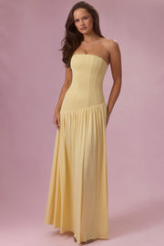 Oh Polly Evelina robe bustier jersey jaune Butter