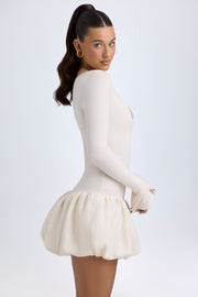 Oh Polly Dresses Tallou robe mini Ivory modal bubble