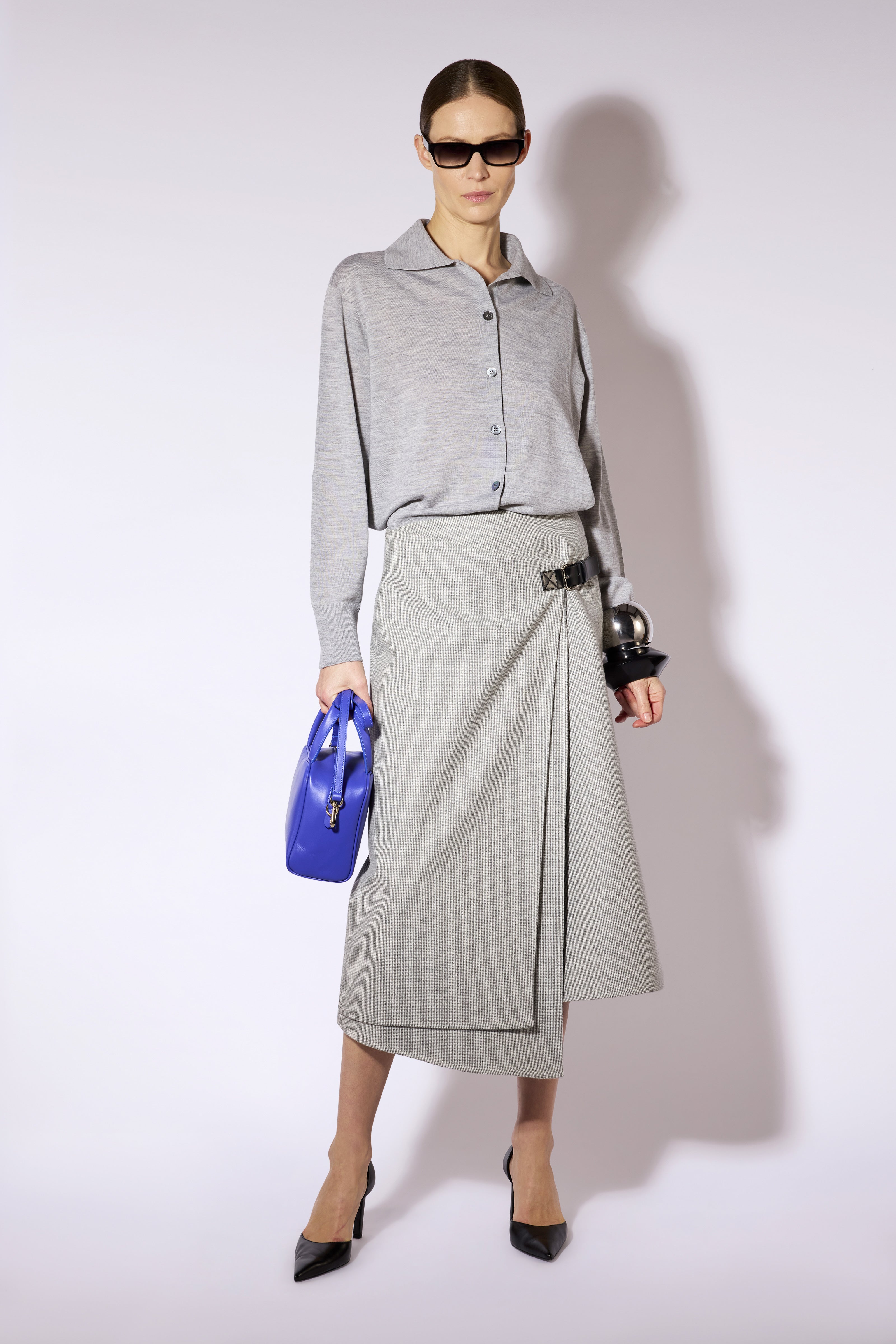 Liviana Conti Dasia cardigan laine gris chiné