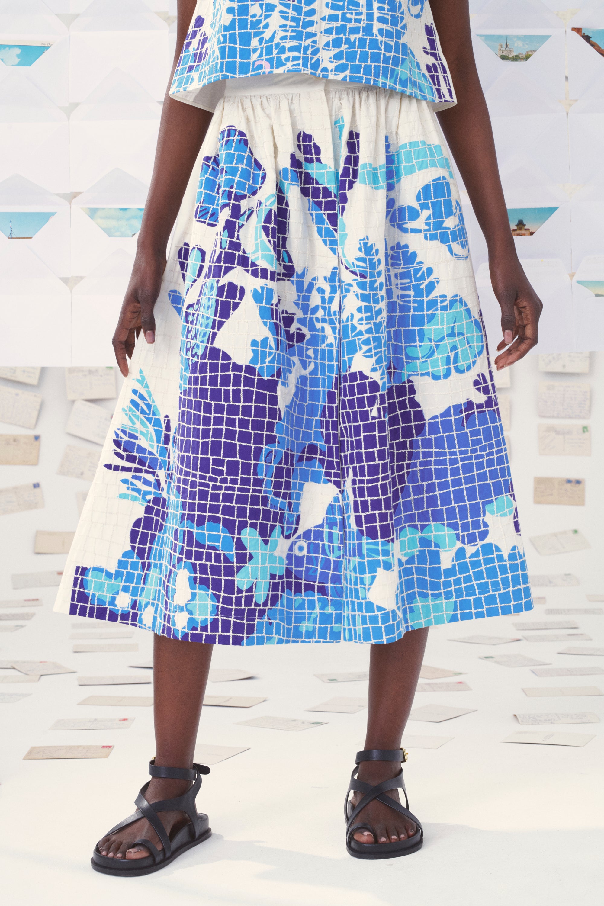 Mii en carte postale Jupe Mona jupe Les Cyclades coton