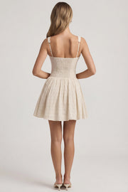 Oh Polly Sabina 12985 robe mini ivoire broderie coton