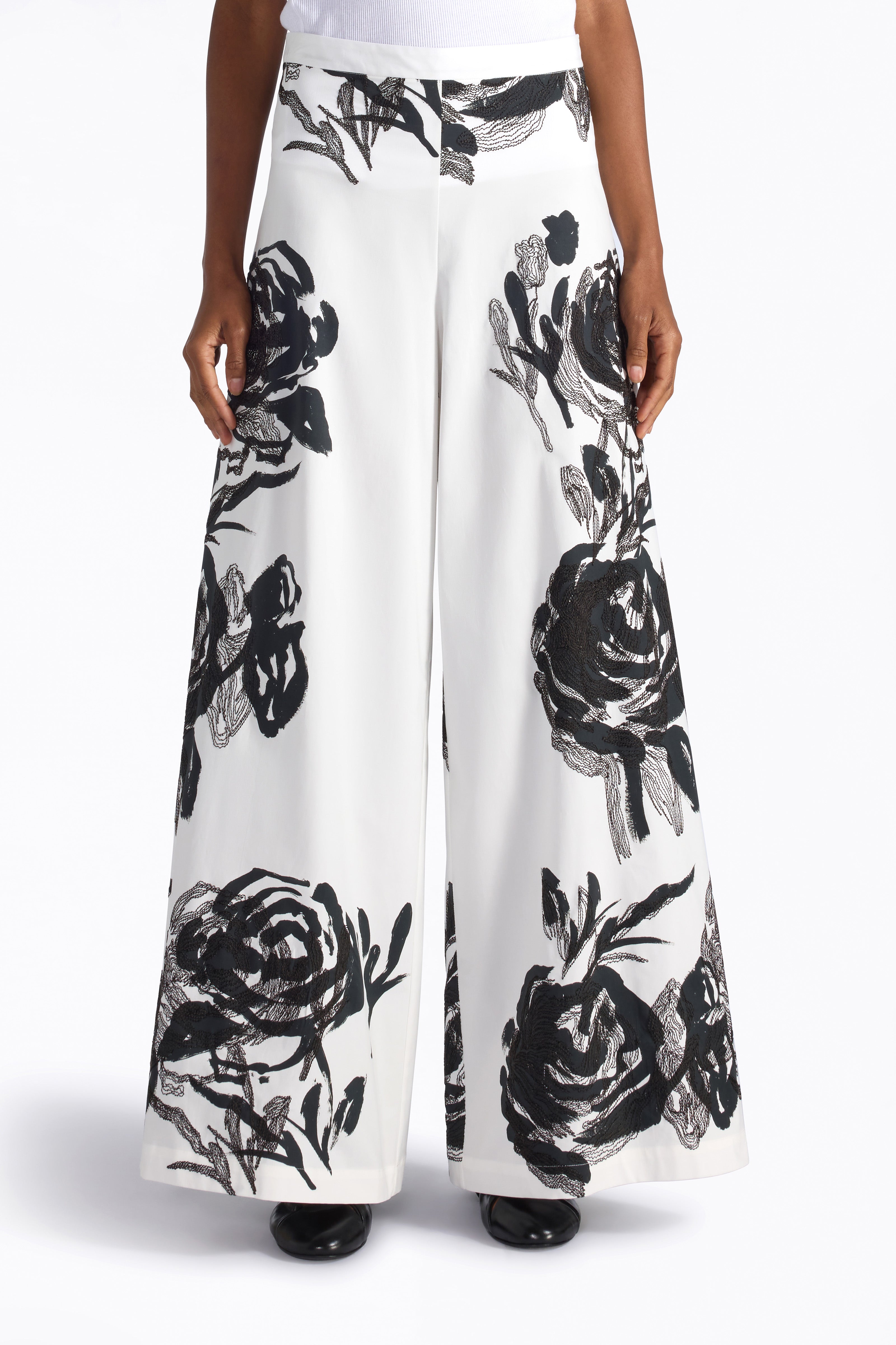 Liviana Conti Pantaloni Zane pantalon large blanc/noir