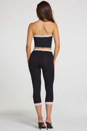 Oh Polly Zorina 16433 legging capri noir modal dentelle