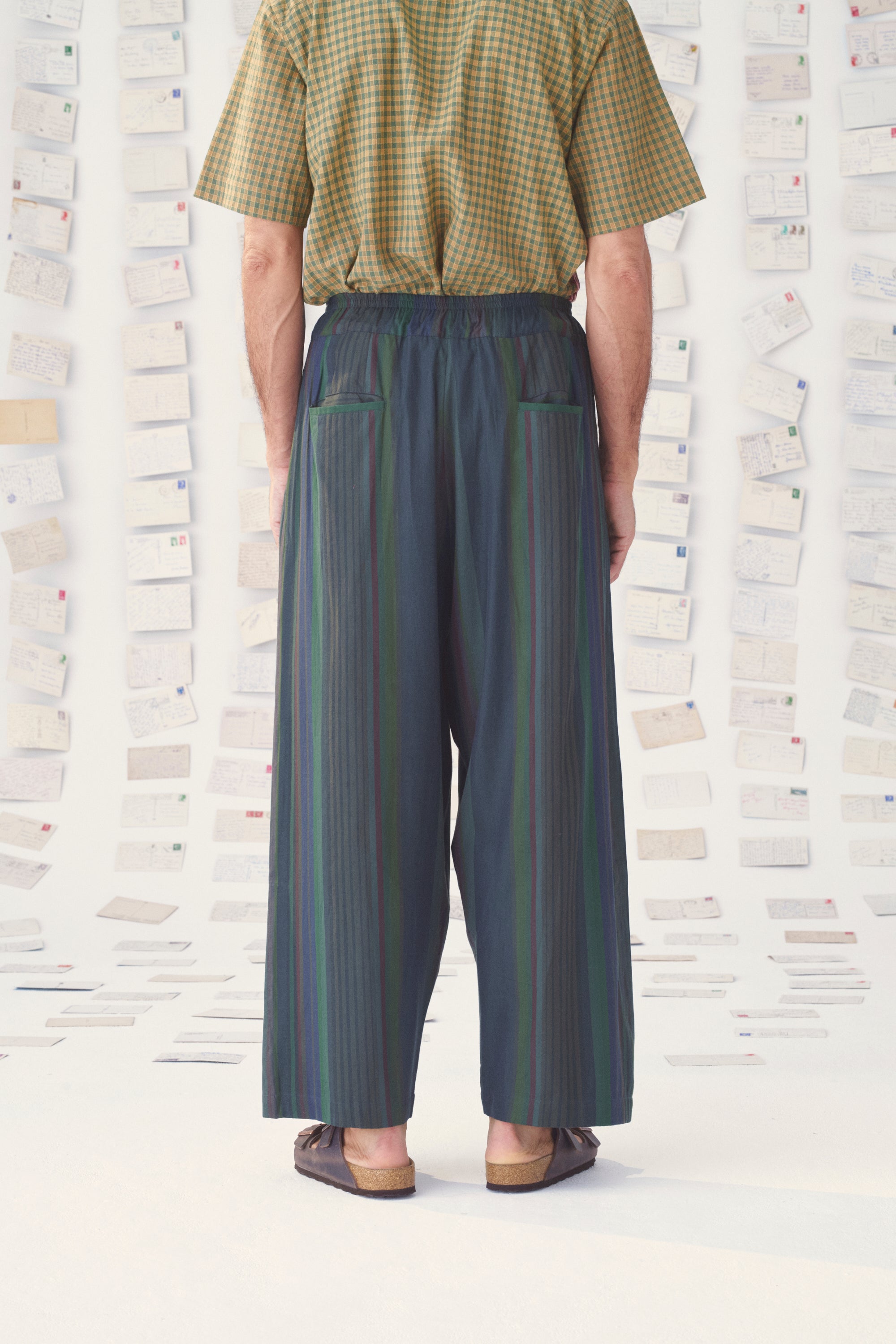 Mii Pantalon Wan Les Unis pantalon baggy coton rayé