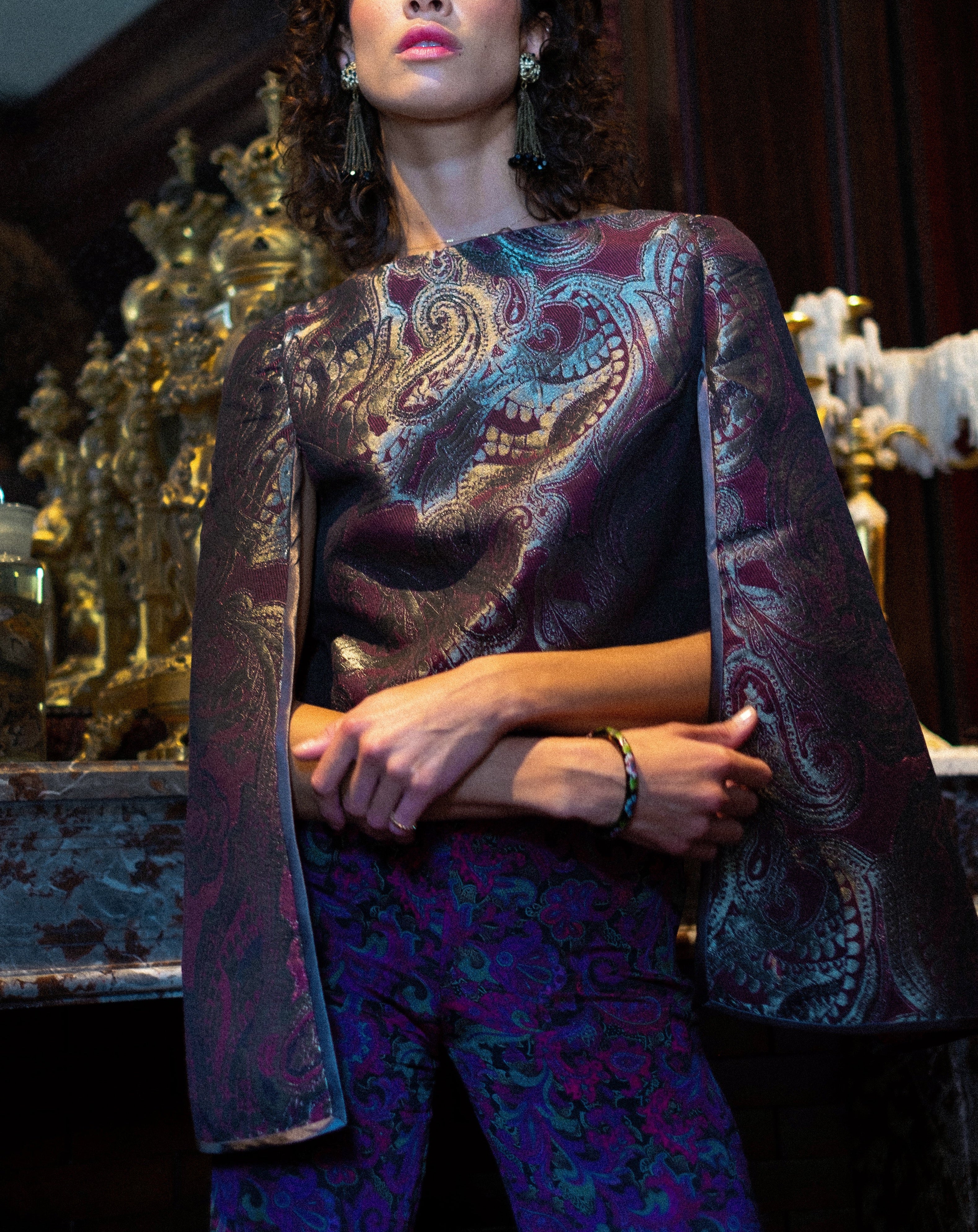 The Ethiquette Tops Midnight top jacquard taille S