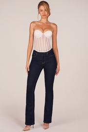 Oh Polly Tops Zoa Corset Top Ivoire bustier satin lacé