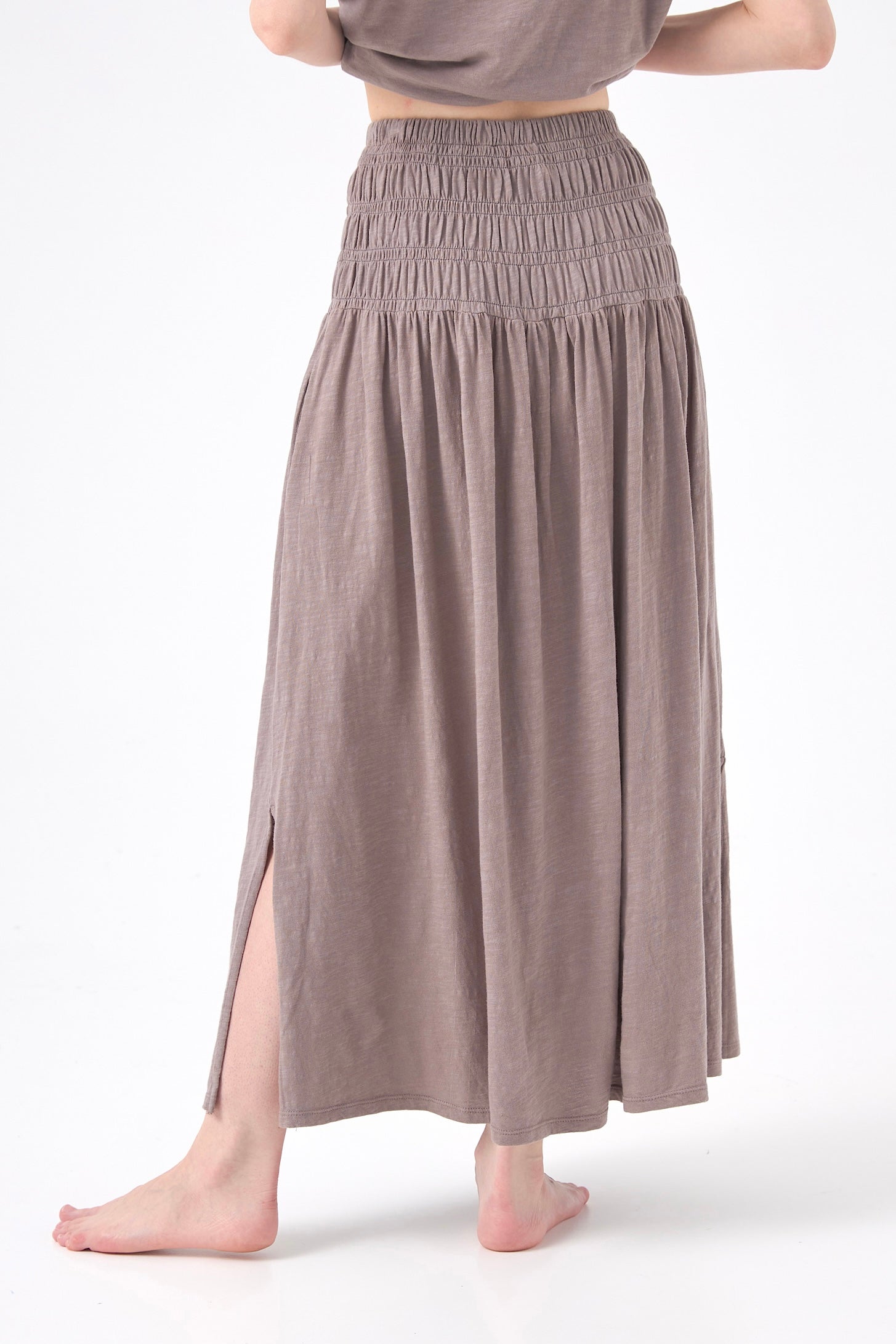 CHICOSOLEIL Jupes Jupe WENDY Gris Flanelle Coton
