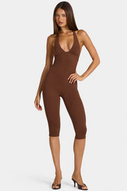 Oh Polly Wynn Combinaison Capri Marron Cacao Modal