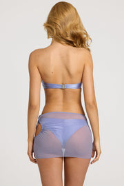 Oh Polly Lagoon mini jupe lilas violet mesh ajourée