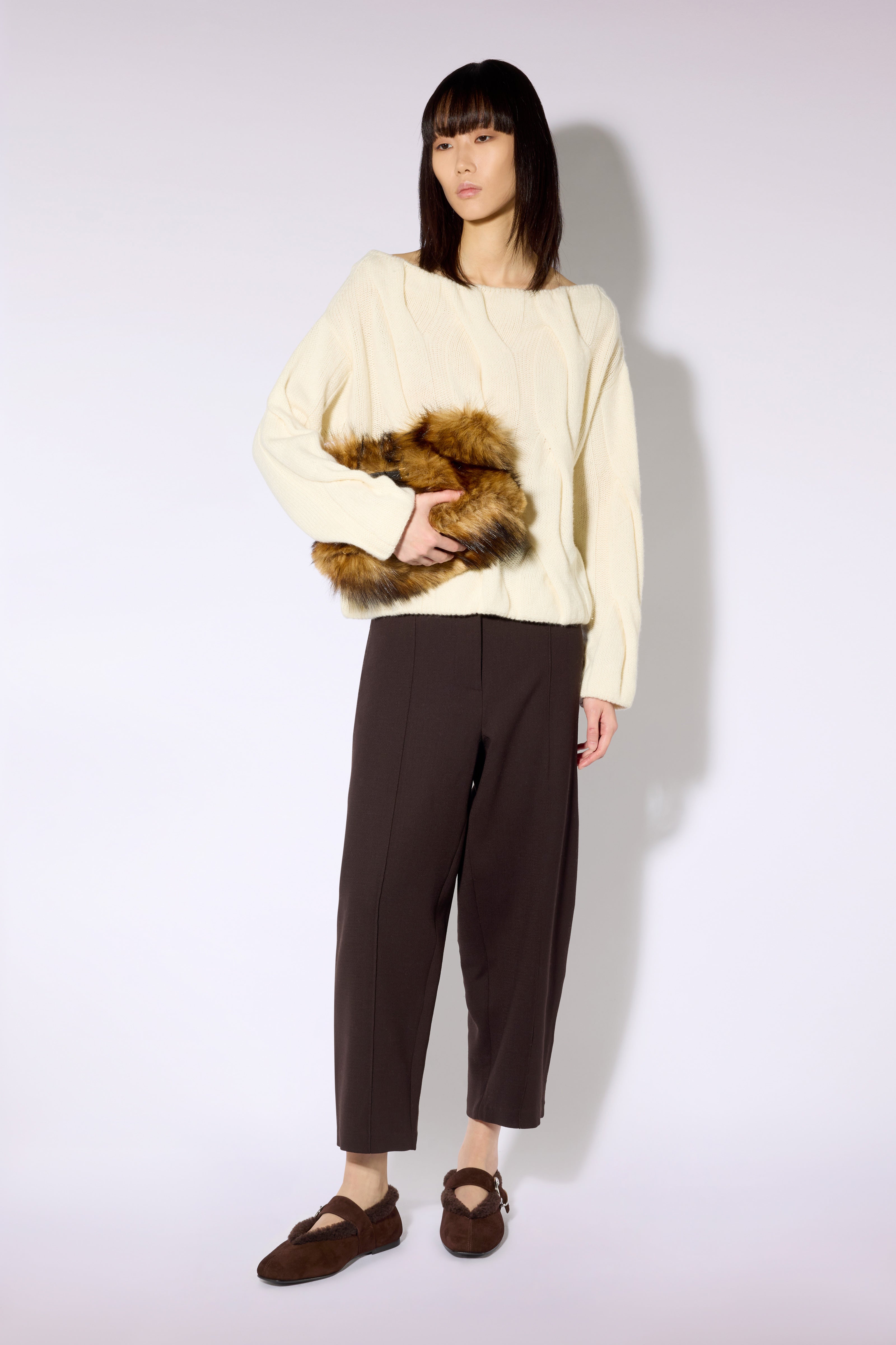 Liviana Conti Solene ballerines CACAO daim boucle