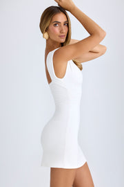 Oh Polly Leya 9728 mini robe blanche modal froncée