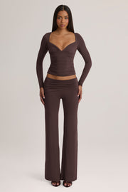 Oh Polly Hollis 6205 pantalon marron modal mi-haute
