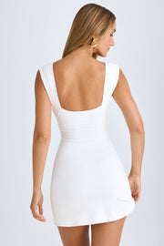 Oh Polly Leya 9728 mini robe blanche modal froncée