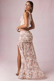 Oh Polly Romy jupe maxi primrose fleurie asymétrique