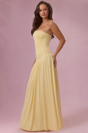 Oh Polly Evelina robe bustier jersey jaune Butter