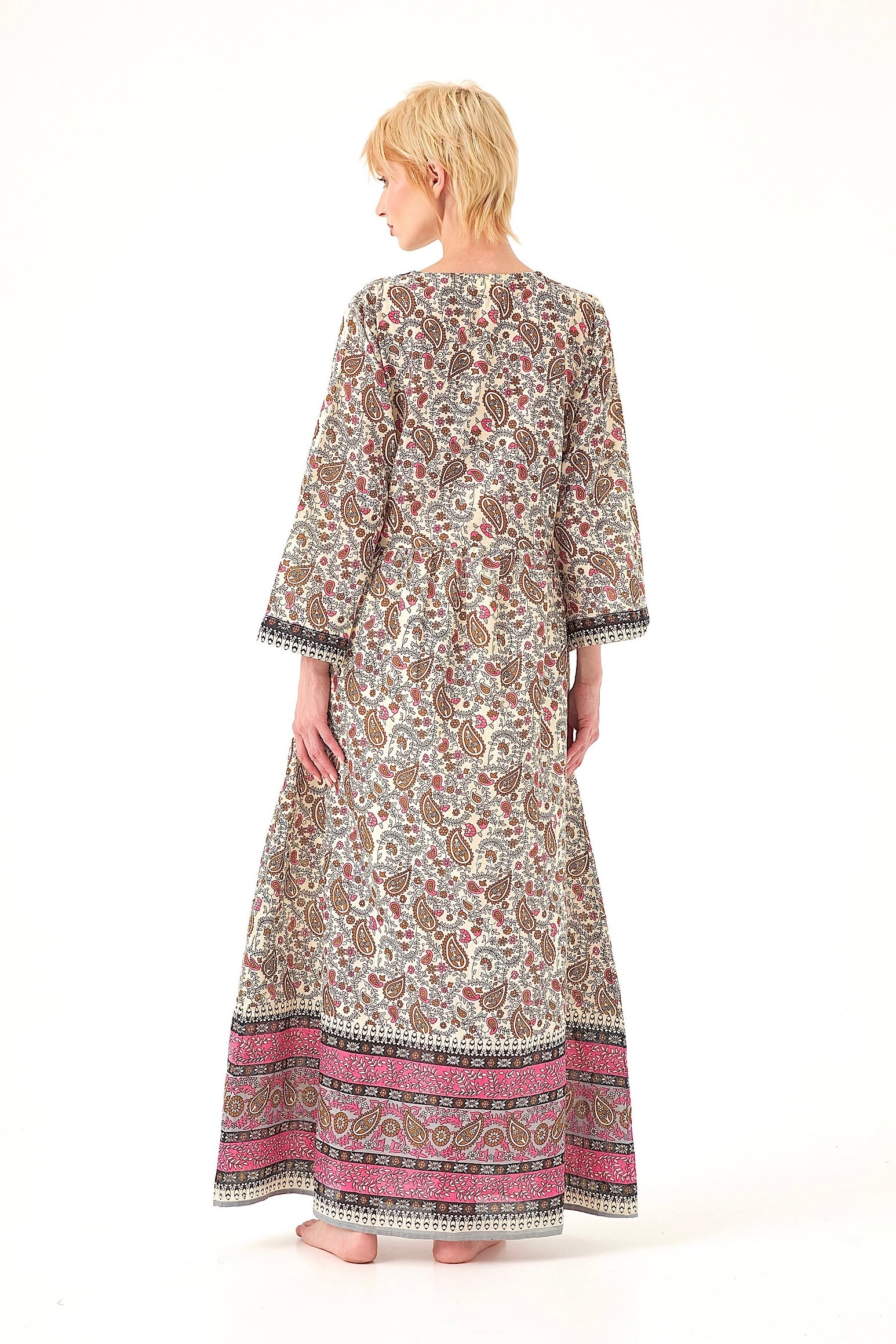 Chicosoleil Monika robe longue rose mandala coton