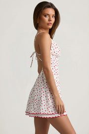 Oh Polly 14380 robe cerise mini dos nu imprimé
