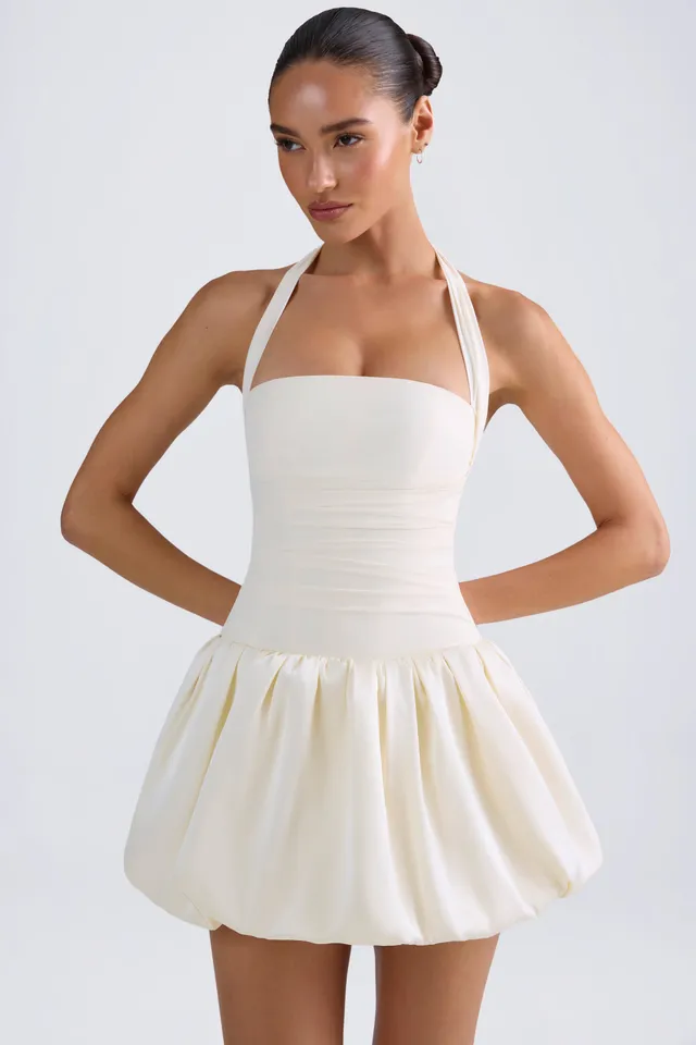 Oh Polly Ludmila robe mini corset ivoire dos lacé