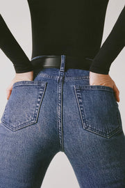 Oh Polly Jacey jean flare taille haute indigo wash