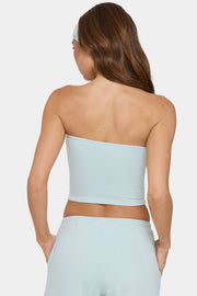 Oh Polly Ribbed Jersey top bandeau menthe rayé stretch