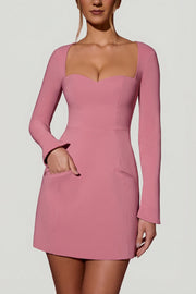 Oh Polly Dresses Corinne 13451 mini robe rose poudré trapèze
