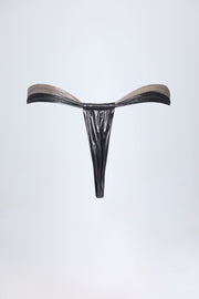 Oh Polly Maravi Bas Bikini String Argent Chrome Froncé