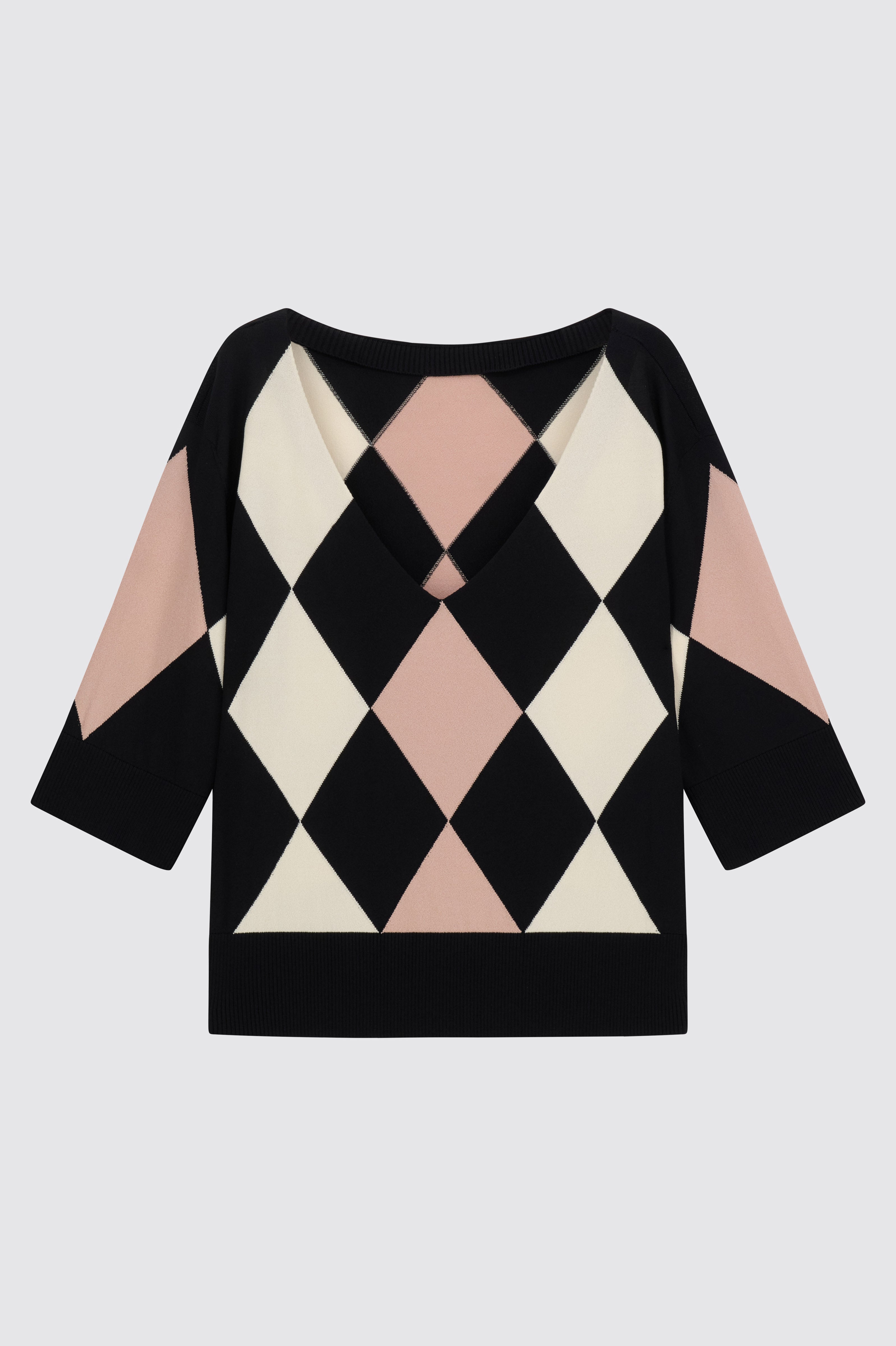Liviana Conti Imperia pull maille rombi noir stretch