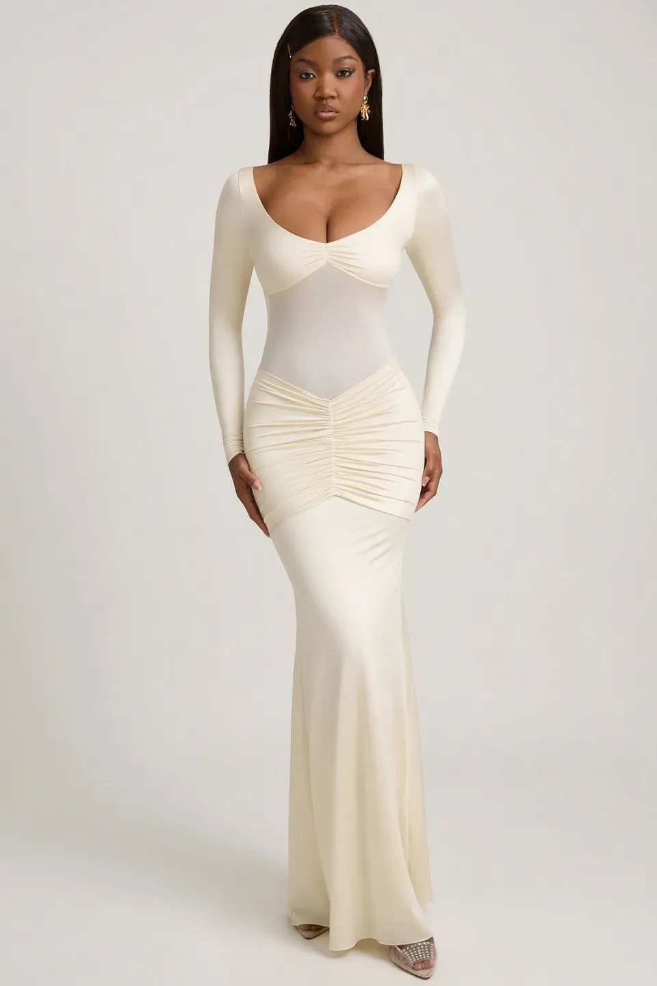 Oh Polly Dresses Alila 12424 robe longue ivoire dos ouvert