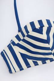 Oh Polly Swim Haut bikini Ascona balconnet bleu marine rayé