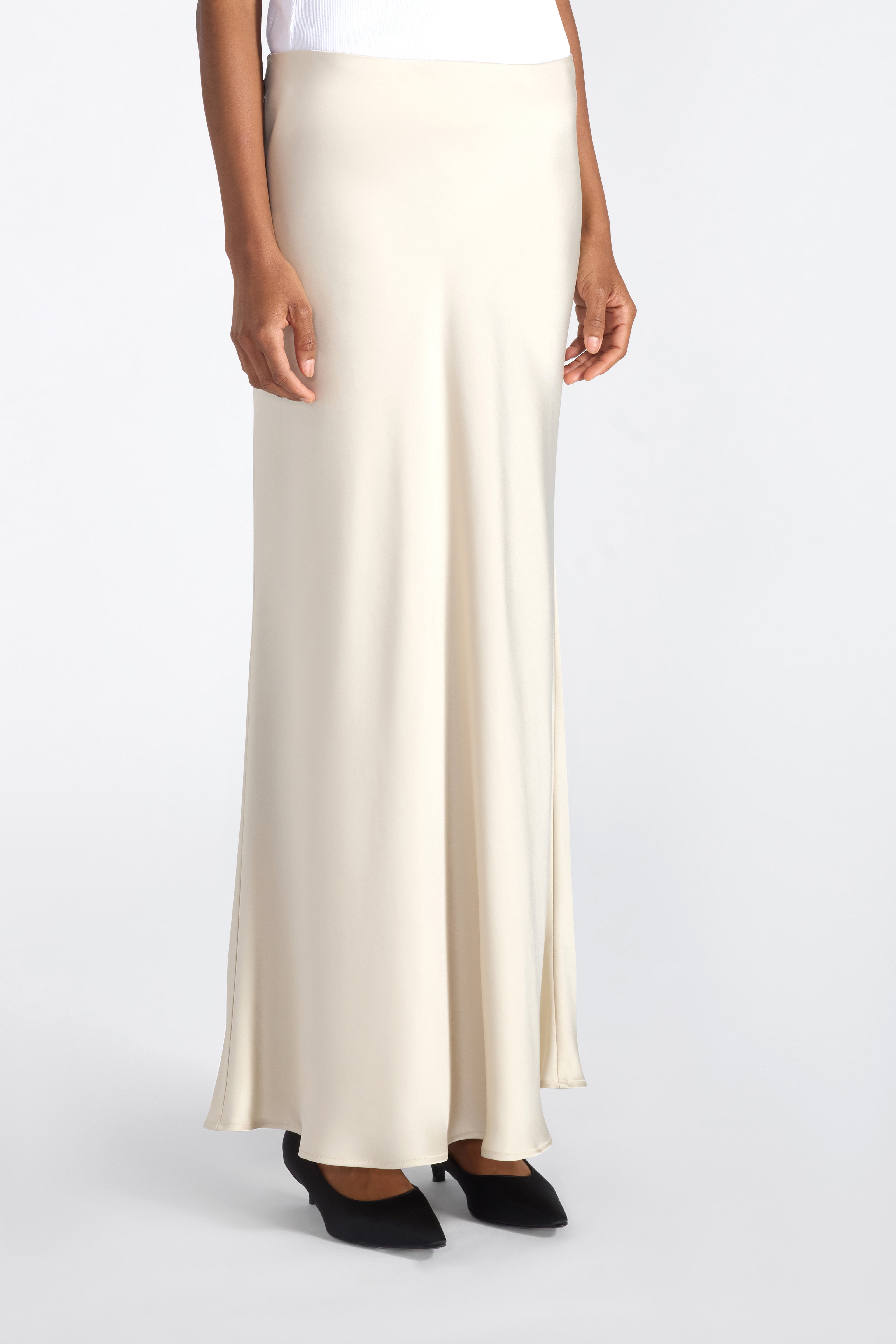 Liviana Conti Bessie jupe longue satin alabastro