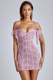 Oh Polly Eleonora 8020 robe dentelle mini rose bébé col V