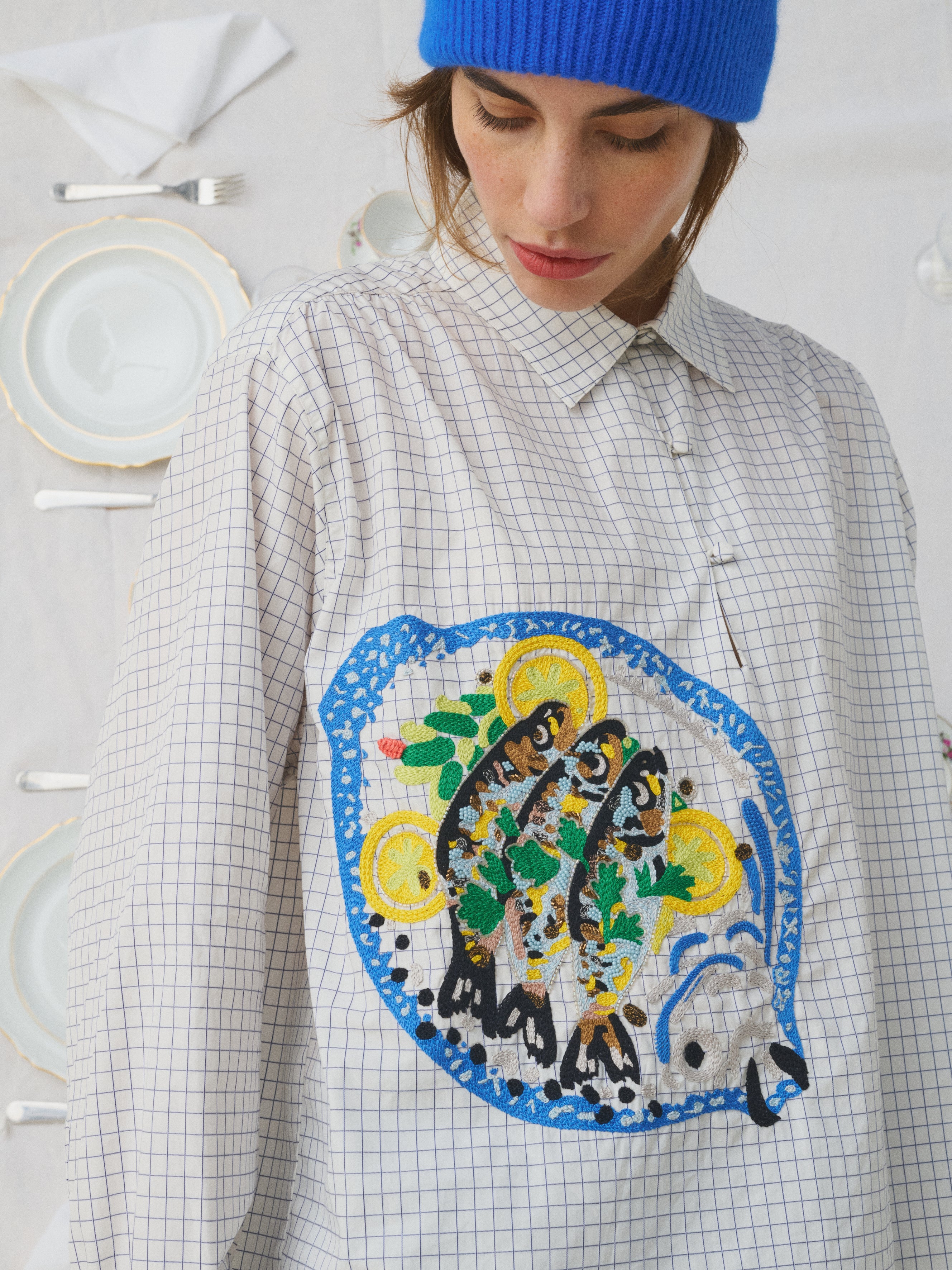 MII Mii à table Chemise Melodie chemise carreaux Sardines