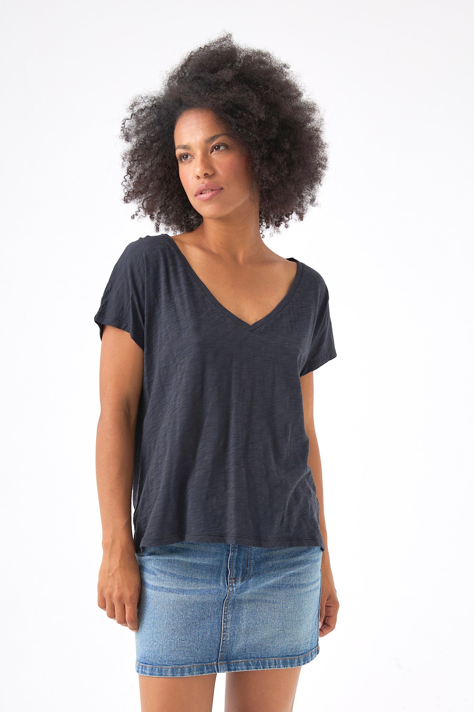 Chicosoleil Roxy tee-shirt flanelle noir charcoal