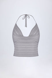 Oh Polly Tops Crop Top Sol Silver décolleté licou argenté