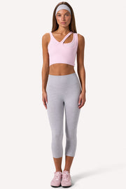 Bo+Tee Seamless brassière sport asymétrique rose poudré
