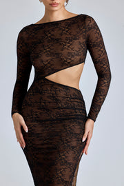 Oh Polly Dresses Ingrid 7776 robe dentelle noire maxi